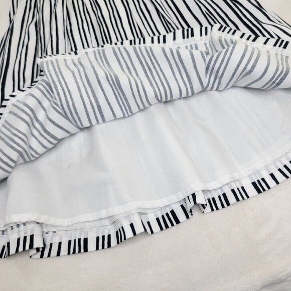 Club Monaco Striped Knee Length Dress Black White Women’s Size 0 Fit And Flare - Picture 10 of 16
